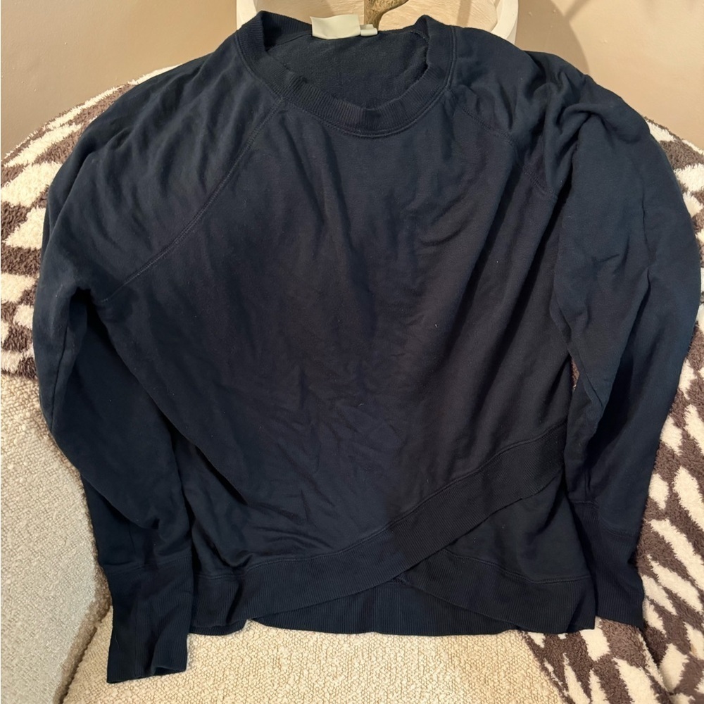 Athleta Navy Blue Lightweight Crewneck Sweatshirt